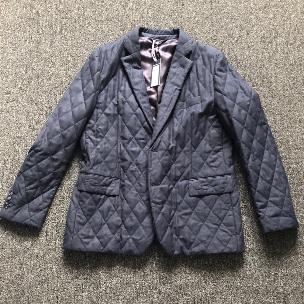 Quilted blazer blue color